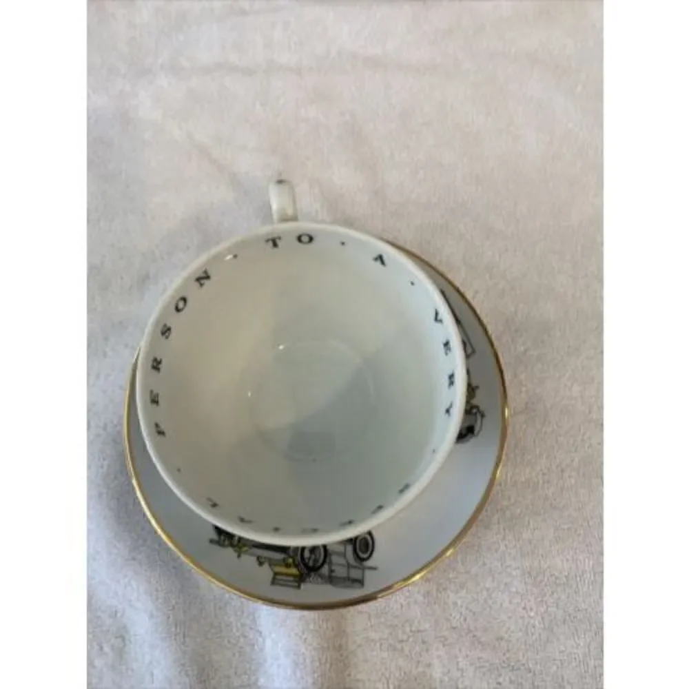 Princess House Exclusive~Vista Alegre Portugal~Vintg Car cup & saucer~Numbered